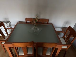 Mesa y 6 Sillas Comedor Madera