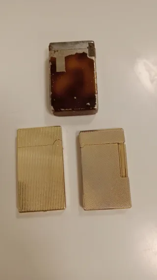 Lote 3 accendini dorati vintage accendino
