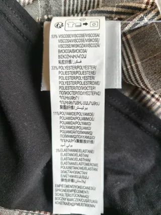 Pantalón premamá cuadros gris talla 42