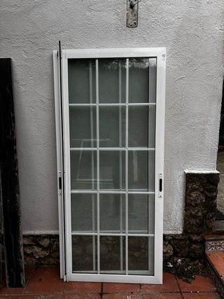 Cierre de aluminio blanco,doble cristal