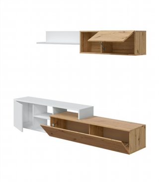 Mueble De Salón 221 Cm. Roble Nodic Y Blanco Arti