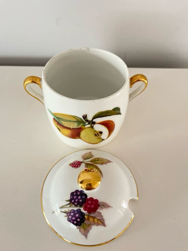 Tarro de mermelada de Royal Worcester Evesham Gold