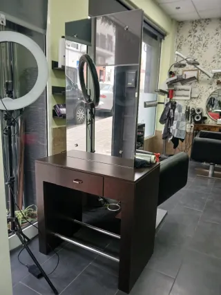 Tocador peluquería doble wengué