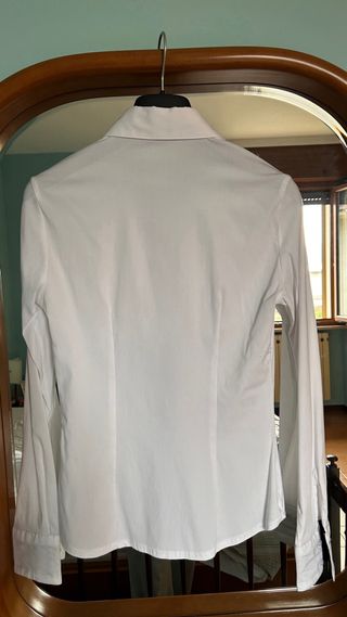 Camicia donna bianca con dettagli blu