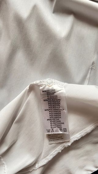 Camicia donna bianca con dettagli blu