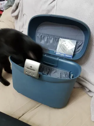 Maleta de viaje Samsonite azul y plateada