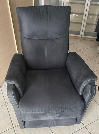 Poltrona relax elettrica tessuto nabuk