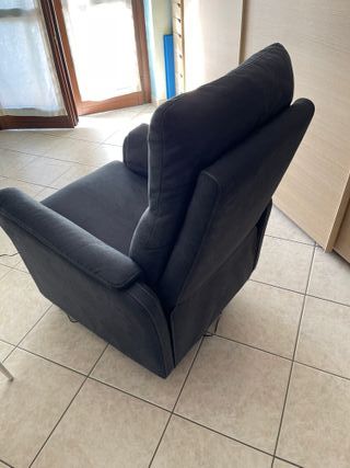 Poltrona relax elettrica tessuto nabuk
