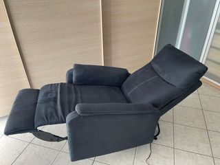Poltrona relax elettrica tessuto nabuk