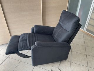 Poltrona relax elettrica tessuto nabuk