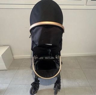 Silla de paseo 3 en 1 negra y dorada