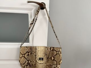 Bolso de python Beige y Marrón. Serpiente
