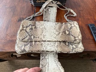 Bolso de python Beige y Marrón. Serpiente