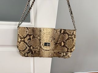 Bolso de python Beige y Marrón. Serpiente