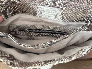 Bolso de python Beige y Marrón. Serpiente