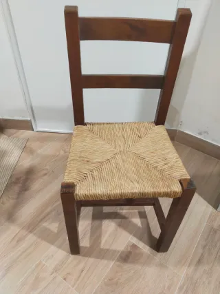 Sillas de enea madera (3 unidades)