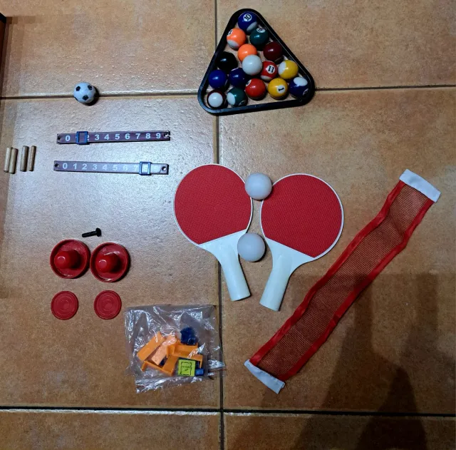 Mesa Multijuegos Niños: Futbolín, Billar, Ping Pon