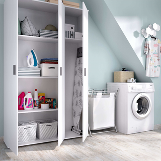 Armario Multiusos 3 Puertas. Blanco