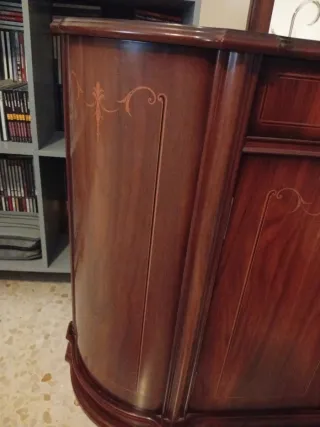 Mesa recibidor con espejo madera