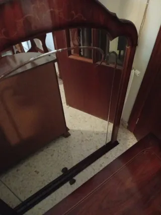 Mesa recibidor con espejo madera