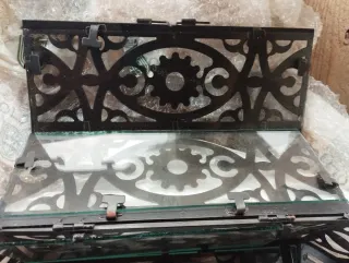 Farol de forja negro Sin usar Con cristales en las