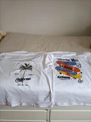 2 Camisetas Blancas Shein Talla 12