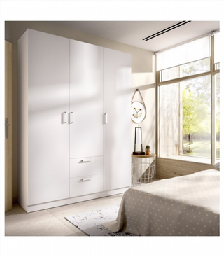 Armario 150x215x52 3 Puertas 2 Cajones Maxi. Blan