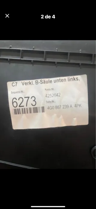 Plásticos Pilares Audi Negro