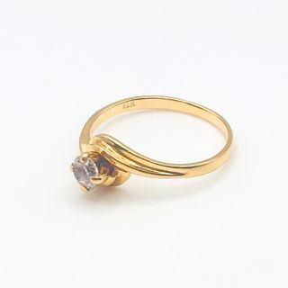 Anillo Solitario Oro 18K, 2.11gr, T-11