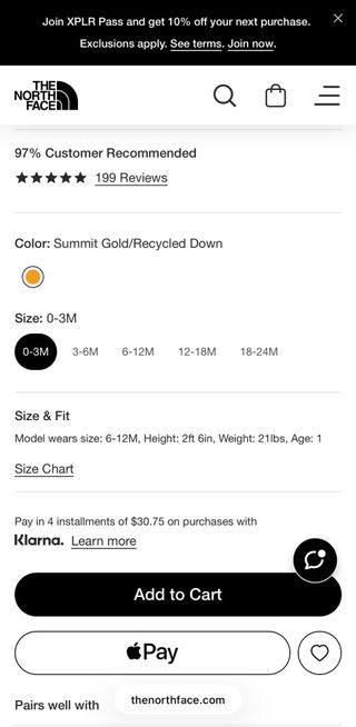 Buzo The North Face para bebé