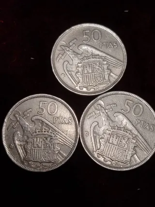 3 Monedas Franco Caudillo de España 1957