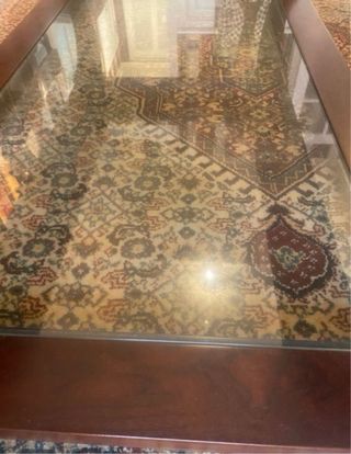 Mesa centro madera con 2 cristales