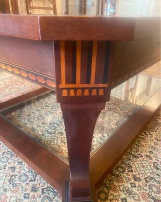 Mesa centro madera con 2 cristales