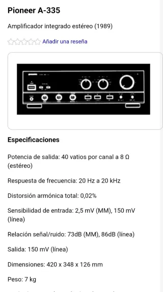 Amplificador Pioneer A-335.