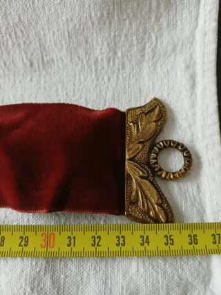 Drappo velluto con cornice ottone primi '900