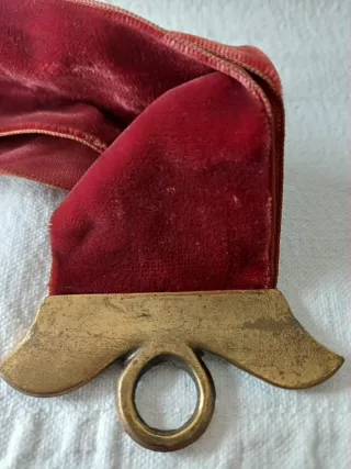 Drappo velluto con cornice ottone primi '900