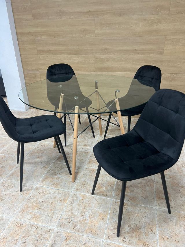 Mesa Redonda Cristal Templado Tower 120cm