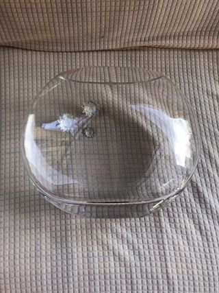 Vaso decorativo in cristallo  e argento