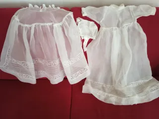 Conjunto vestido bautismo antiguo (70 años)