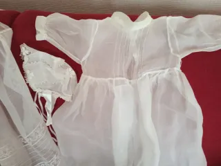 Conjunto vestido bautismo antiguo (70 años)
