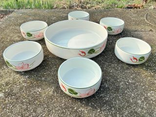 Set Macedonia Zuppiera 6 Ciotole Dipinte Mano