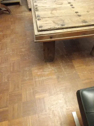 Mesa rústica madera y metal