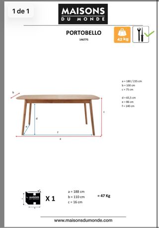 Mesa comedor extensible 8/10 personas