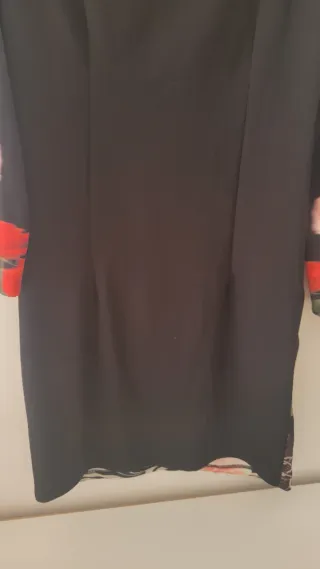 Vestido negro estampado flores