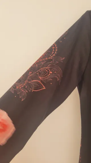 Vestido negro estampado flores