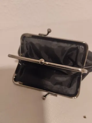 Monedero piel vintage negro de mujer