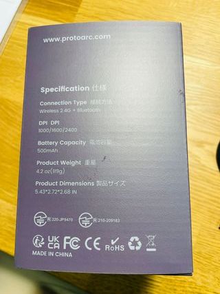 Mouse Verticale Ergonomico ProtoArc Nero