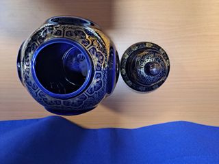 Jarrón Tibor Japonés Cobalto Dorado