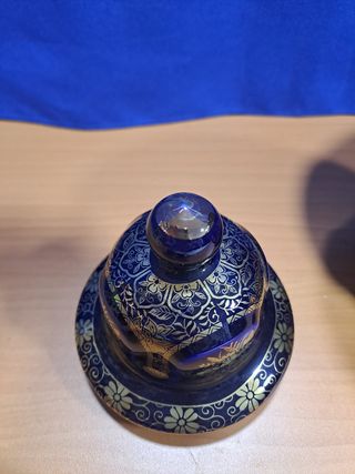 Jarrón Tibor Japonés Cobalto Dorado