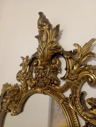 Recibidor Vintage Bronce Dorado Mesa y Espejo